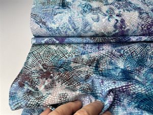 Poplin - unik batik i fede blå toner